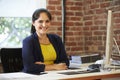 Woman Working At Computer In Contemporary Office Royalty Free Stock Photo