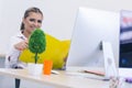 Woman working at computer in an office