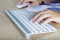 Woman working with the computer