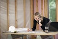 Woman Working at Construction Site Royalty Free Stock Photo