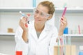 Woman working on dna research Royalty Free Stock Photo