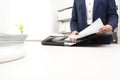Woman working with documents at table in office Royalty Free Stock Photo