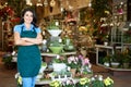 Woman working in florist Royalty Free Stock Photo
