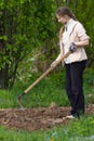 Woman working in the garden Royalty Free Stock Photo