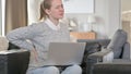 Woman Working and having Back Pain at Home Royalty Free Stock Photo