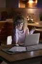 Woman working intensively at home Royalty Free Stock Photo