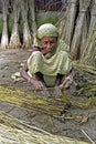 Woman working in jute industry, Tangail, Bangladesh