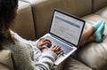 Woman working on a laptop