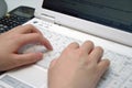 Woman working on laptop Royalty Free Stock Photo