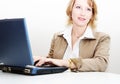 Woman working on a laptop
