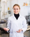 Woman working in modern food factory Royalty Free Stock Photo