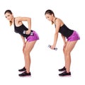 Woman working out with dumbbells Royalty Free Stock Photo