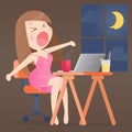 Woman working overtime in the home Royalty Free Stock Photo