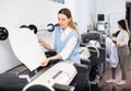 Woman working in publishing facility