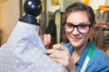 woman working on tailors dummy Royalty Free Stock Photo
