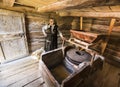 Woman working in a traditional mill