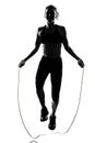 Woman workout fitness posture jumping rope