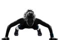 Woman workout fitness push ups posture Royalty Free Stock Photo