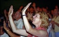 Woman worships God at a church service