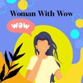 Woman With Wow Illustration Instagram posts Royalty Free Stock Photo