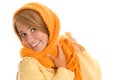 Woman wrapped scarf Royalty Free Stock Photo
