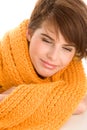 Woman wrapped scarf Royalty Free Stock Photo