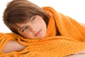 Woman wrapped in a scarf Royalty Free Stock Photo