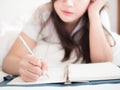 Woman write diary Royalty Free Stock Photo