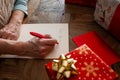 Woman writing christmas letter Royalty Free Stock Photo