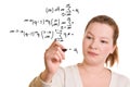 Woman writing mathematical formula Royalty Free Stock Photo