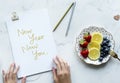 Woman writing New Year New You Royalty Free Stock Photo