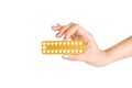 Woman& x27;s Hand Holding Birth Control Pills Royalty Free Stock Photo