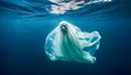 a woman's white dress floating under the water in blue water Royalty Free Stock Photo