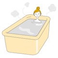 Young woman  bath time Royalty Free Stock Photo