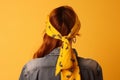 Woman yellow bandana. Generate Ai