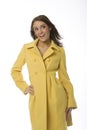 Woman in Yellow Coat Royalty Free Stock Photo