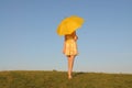 Woman in a yellow dress