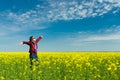 Woman in yellow field of