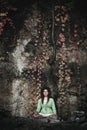 Woman in yoga meditation outdoor shot Royalty Free Stock Photo