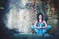 Woman in yoga meditation outdoor Royalty Free Stock Photo