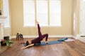 Yoga One-leg Bridge Pose toes pointed Royalty Free Stock Photo