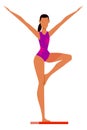 Woman in yoga pose. Balance training. Morning exercise