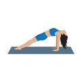 woman in yoga reverse plank position. Vector illustration decorative design