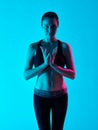 Woman yoga zen portrait namaste salte Royalty Free Stock Photo