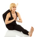 Woman yogi in yoga pose Royalty Free Stock Photo