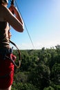 Woman on a zipline