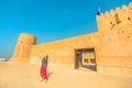 Woman at Zubara Fort Qatar Royalty Free Stock Photo