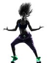 Woman zumba dancer dancing exercises silhouette Royalty Free Stock Photo