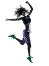 Woman zumba dancer dancing exercises silhouette Royalty Free Stock Photo