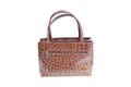 Womanish Brown Crocodile Leather Handbag. Royalty Free Stock Photo